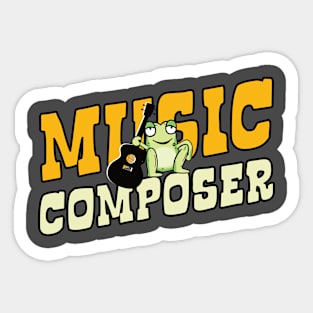 Music Composer funny frog Sticker